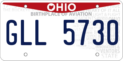 OH license plate GLL5730