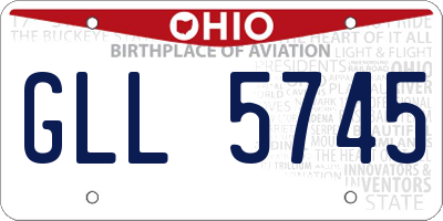 OH license plate GLL5745