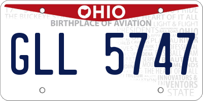 OH license plate GLL5747