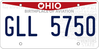 OH license plate GLL5750