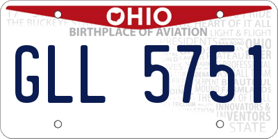 OH license plate GLL5751