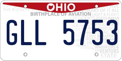 OH license plate GLL5753