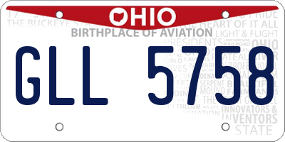 OH license plate GLL5758