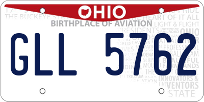 OH license plate GLL5762