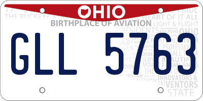 OH license plate GLL5763