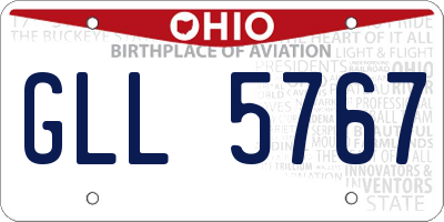 OH license plate GLL5767