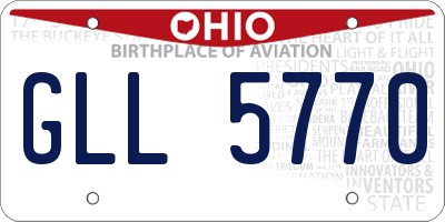 OH license plate GLL5770