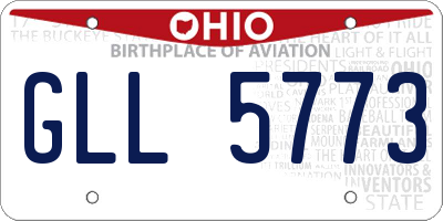 OH license plate GLL5773