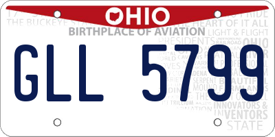 OH license plate GLL5799