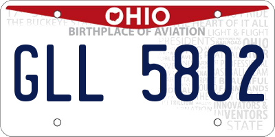 OH license plate GLL5802