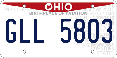 OH license plate GLL5803