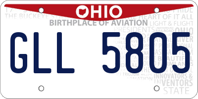 OH license plate GLL5805