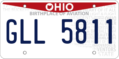 OH license plate GLL5811