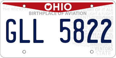 OH license plate GLL5822