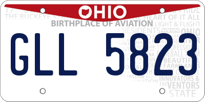 OH license plate GLL5823