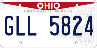 OH license plate GLL5824