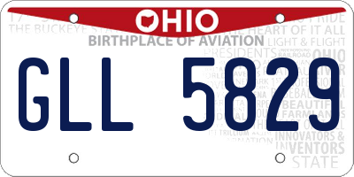 OH license plate GLL5829