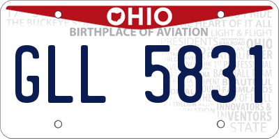 OH license plate GLL5831