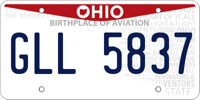 OH license plate GLL5837