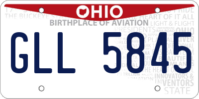 OH license plate GLL5845