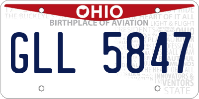 OH license plate GLL5847