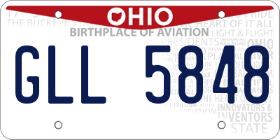 OH license plate GLL5848