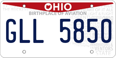 OH license plate GLL5850