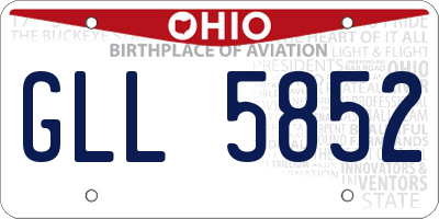 OH license plate GLL5852
