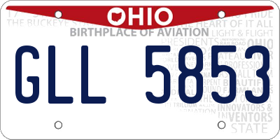 OH license plate GLL5853