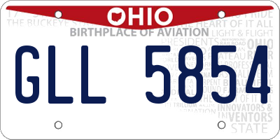 OH license plate GLL5854