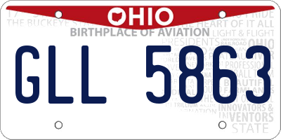 OH license plate GLL5863