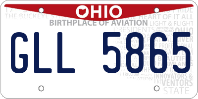 OH license plate GLL5865