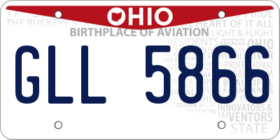 OH license plate GLL5866