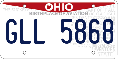 OH license plate GLL5868
