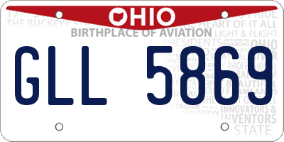 OH license plate GLL5869