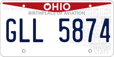 OH license plate GLL5874