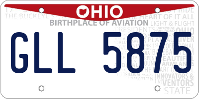 OH license plate GLL5875