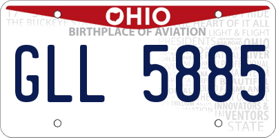 OH license plate GLL5885