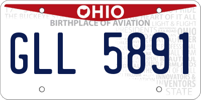 OH license plate GLL5891