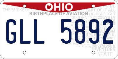 OH license plate GLL5892