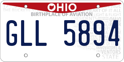OH license plate GLL5894