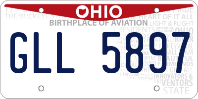 OH license plate GLL5897