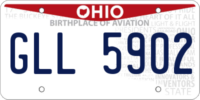 OH license plate GLL5902