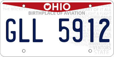 OH license plate GLL5912