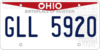 OH license plate GLL5920