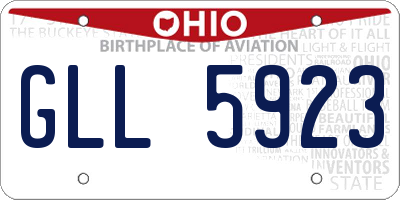 OH license plate GLL5923