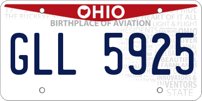 OH license plate GLL5925