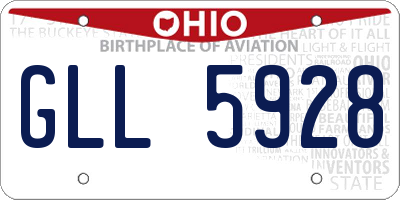 OH license plate GLL5928