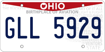 OH license plate GLL5929