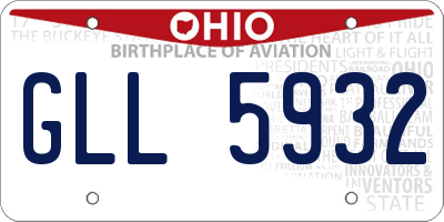 OH license plate GLL5932